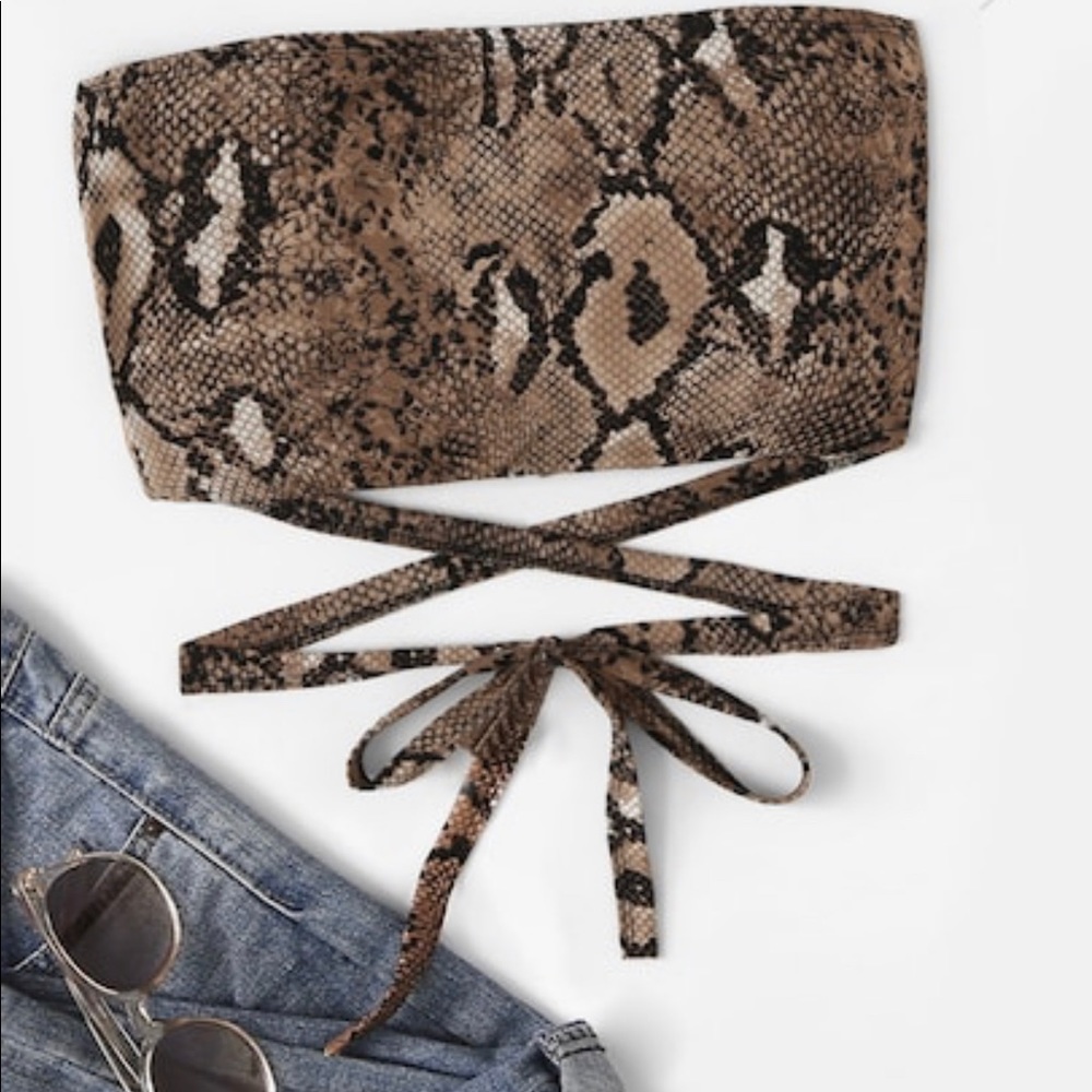 Snake Print Tube Top NWT
